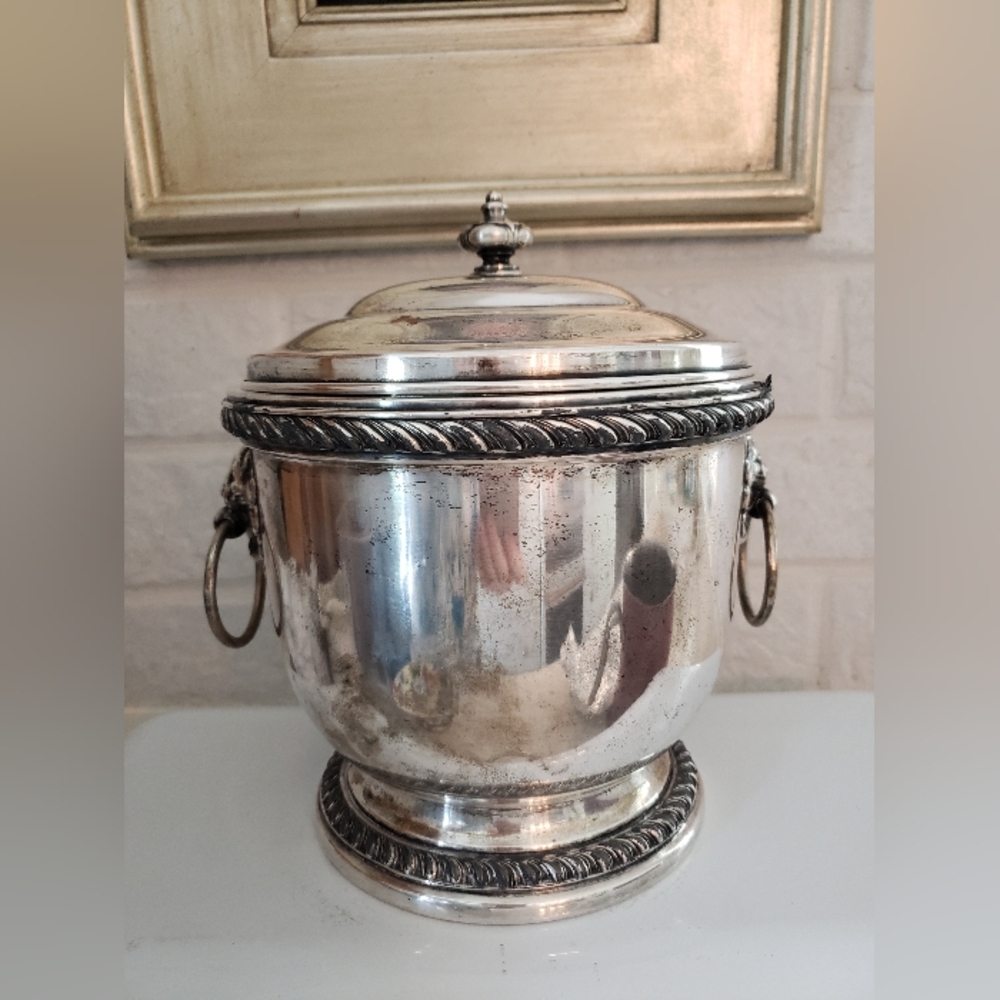English Regency Silverplated Ice Bucket, Vintage - Picture 9 of 10